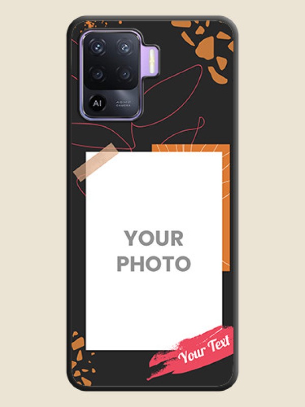 Custom Orange Photo Frame on Space Black Custom Soft Matte Phone Back Cover - Oppo F19 Pro - alternate view