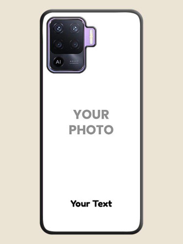 Custom Full Single Pic Upload With Text On Space Black Personalized Soft Matte Phone Covers -Oppo F19 Pro - alternate view