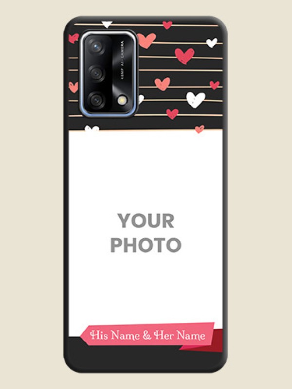 Custom Love Pattern with Name on Pink Ribbon  on Photo on Space Black Soft Matte Back Cover - Oppo F19 - alternate view