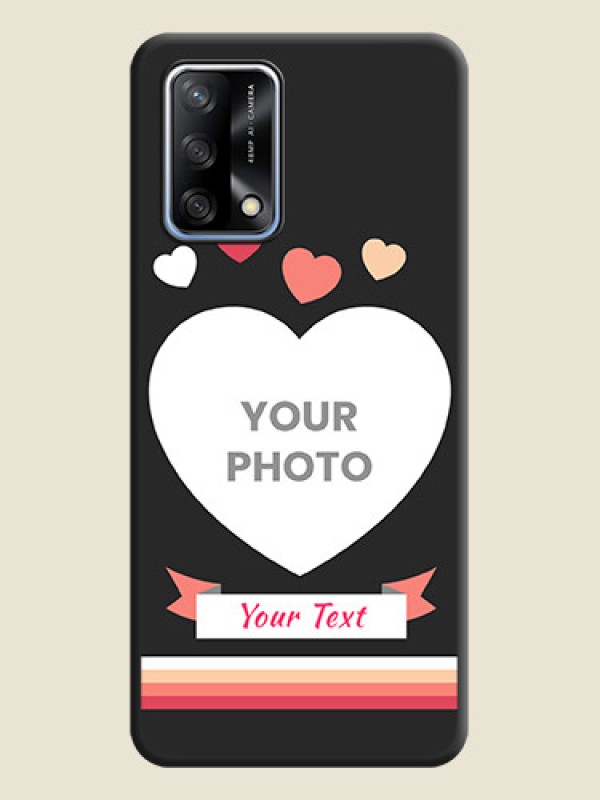 Custom Love Shaped Photo with Colorful Stripes on Personalised Space Black Soft Matte Cases - Oppo F19 - alternate view