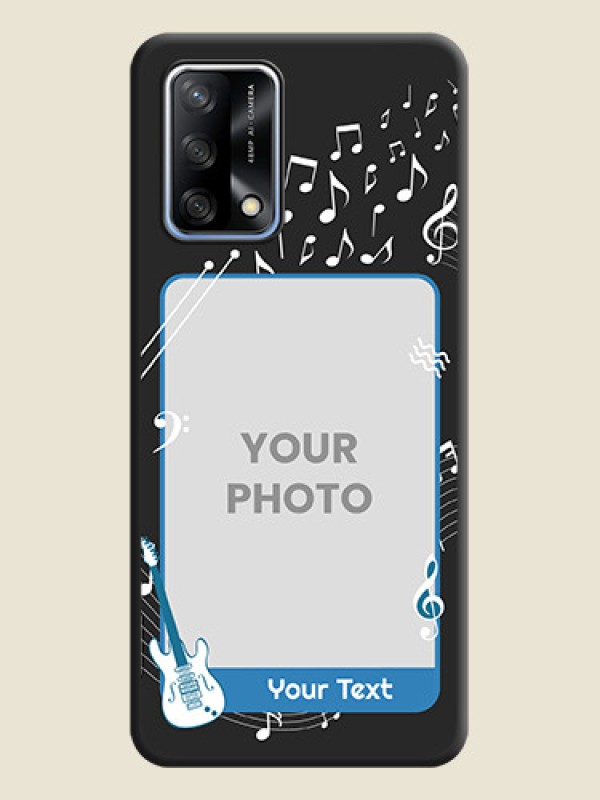 Custom Musical Theme Design with Text on Photo on Space Black Soft Matte Mobile Case - Oppo F19 - alternate view