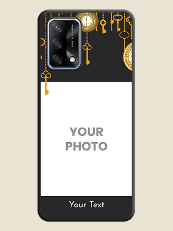 Custom Decorative Design with Text on Space Black Custom Soft Matte Back Cover - Oppo F19 - alternate view
