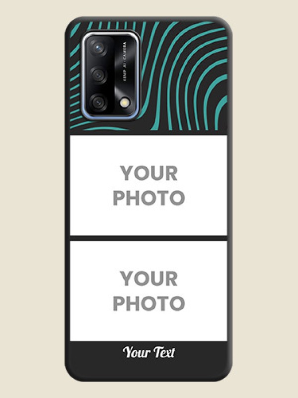 Custom Wave Pattern with 2 Image Holder on Space Black Personalized Soft Matte Phone Covers - Oppo F19 - alternate view