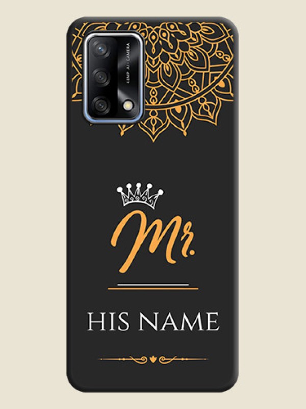 Custom Mr Name with Floral Design  on Personalised Space Black Soft Matte Cases - Oppo F19 - alternate view