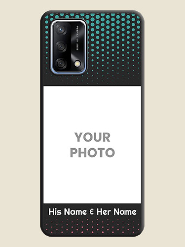 Custom Faded Dots with Grunge Photo Frame and Text on Space Black Custom Soft Matte Phone Cases - Oppo F19 - alternate view