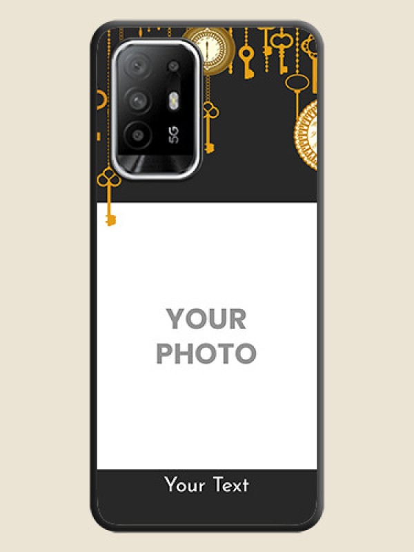 Custom Decorative Design with Text on Space Black Custom Soft Matte Back Cover - Oppo F19s - alternate view