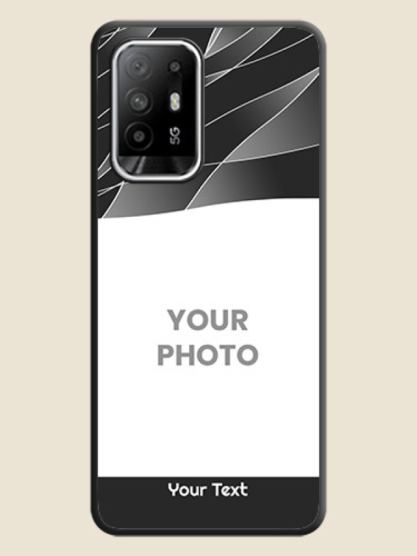 Custom Mixed Wave Lines on Photo on Space Black Soft Matte Mobile Cover - Oppo F19s - alternate view