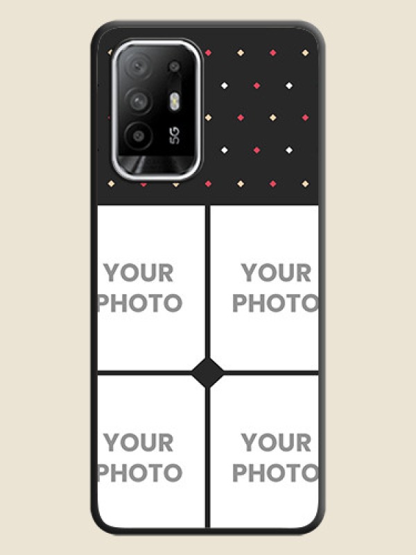 Custom Multicolor Dotted Pattern with 4 Image Holder on Space Black Custom Soft Matte Phone Cases - Oppo F19s - alternate view