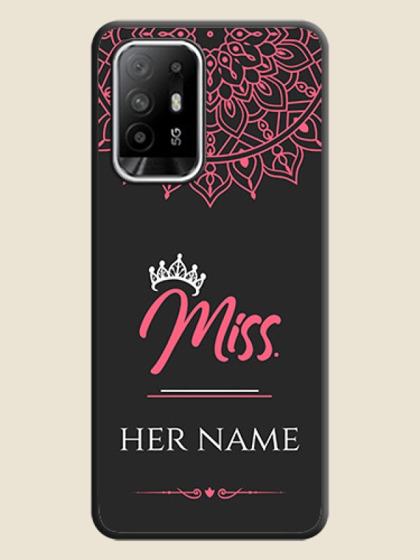 Custom Mrs Name with Floral Design on Space Black Personalized Soft Matte Phone Covers - Oppo F19s - alternate view