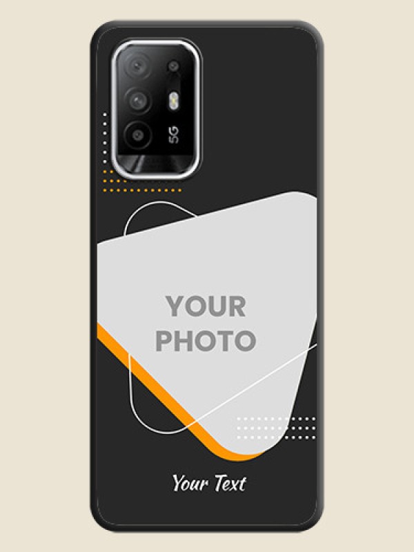 Custom Yellow Triangle on Photo on Space Black Soft Matte Phone Cover - Oppo F19s - alternate view