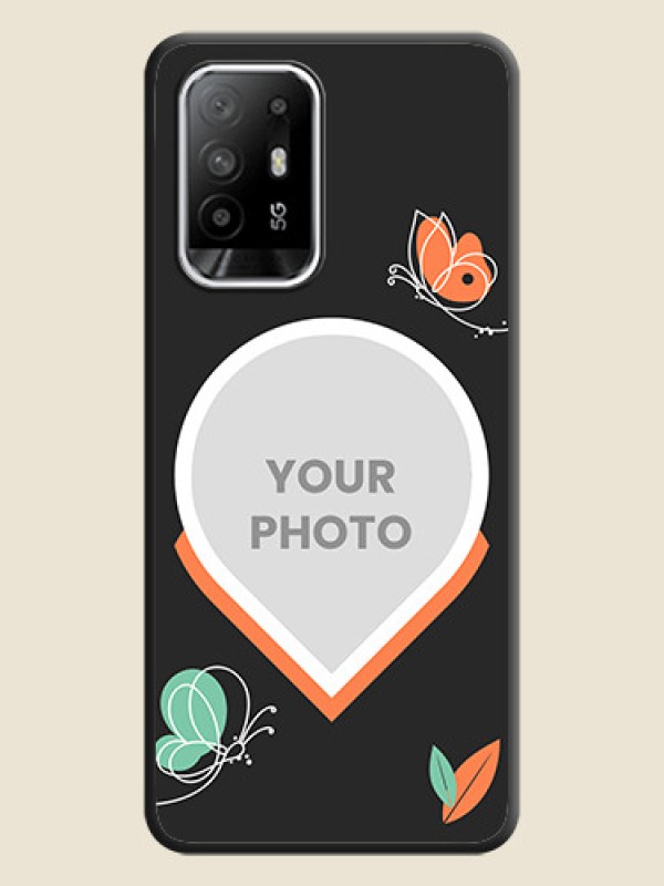 Custom Upload Pic With Simple Butterly Design On Space Black Personalized Soft Matte Phone Covers -Oppo F19S - alternate view