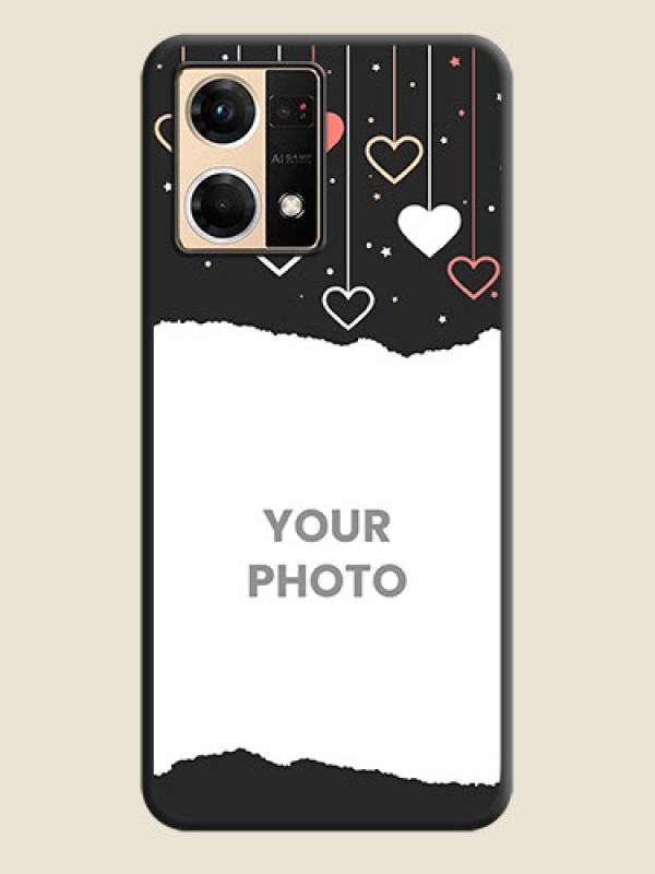 Custom Love Hangings with Splash Wave Picture on Space Black Custom Soft Matte Phone Back Cover - Oppo F21 Pro 4G - alternate view
