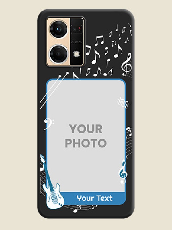 Custom Musical Theme Design with Text on Photo on Space Black Soft Matte Mobile Case - Oppo F21 Pro 4G - alternate view