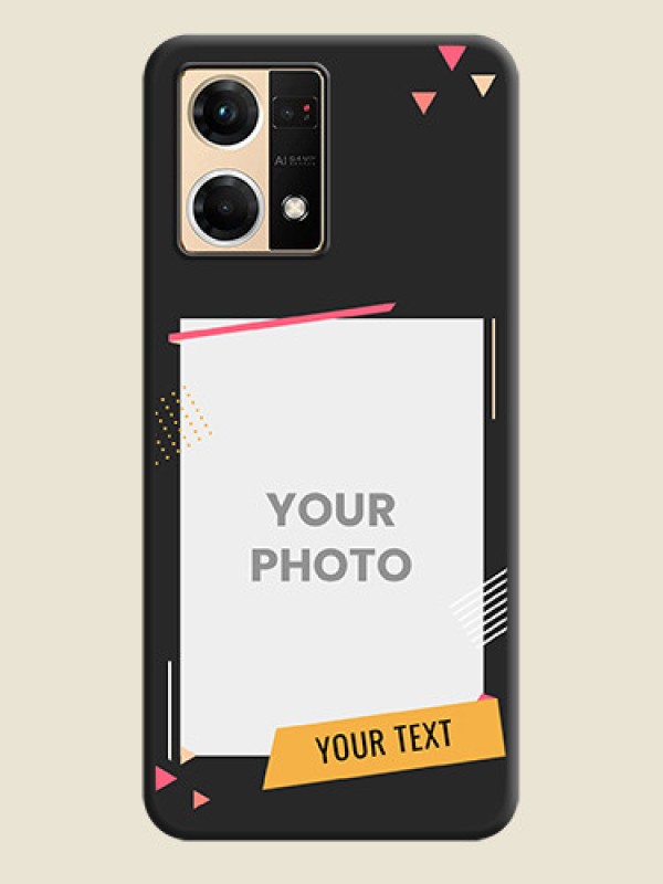 Custom Photo Frame with Triangle Small Dots on Photo on Space Black Soft Matte Back Cover - Oppo F21 Pro 4G - alternate view