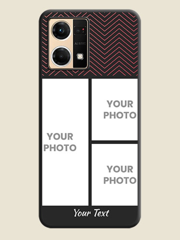 Custom Wave Pattern with 3 Image Holder on Space Black Custom Soft Matte Back Cover - Oppo F21 Pro 4G - alternate view