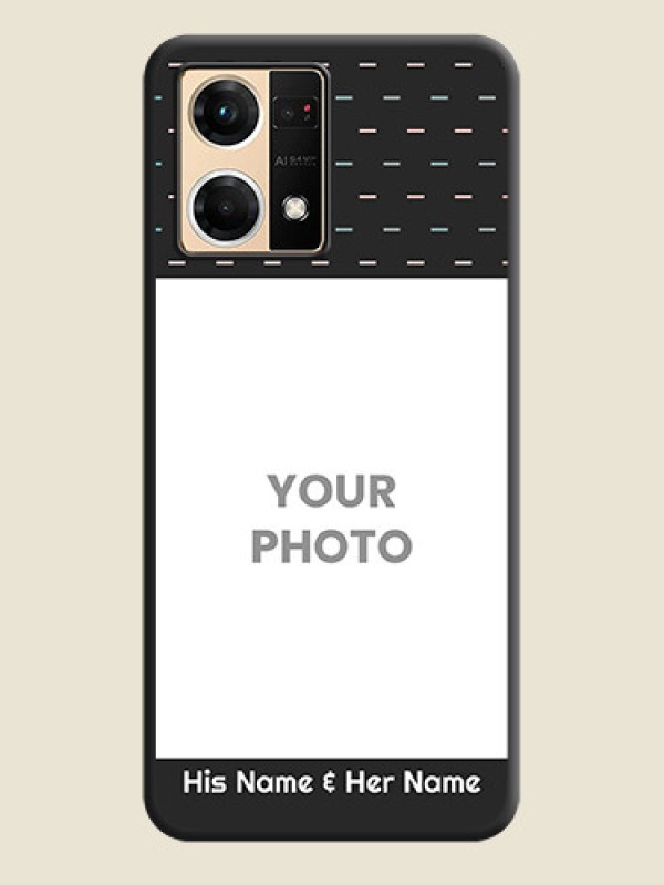 Custom Line Pattern Design with Text on Space Black Custom Soft Matte Phone Back Cover - Oppo F21 Pro 4G - alternate view