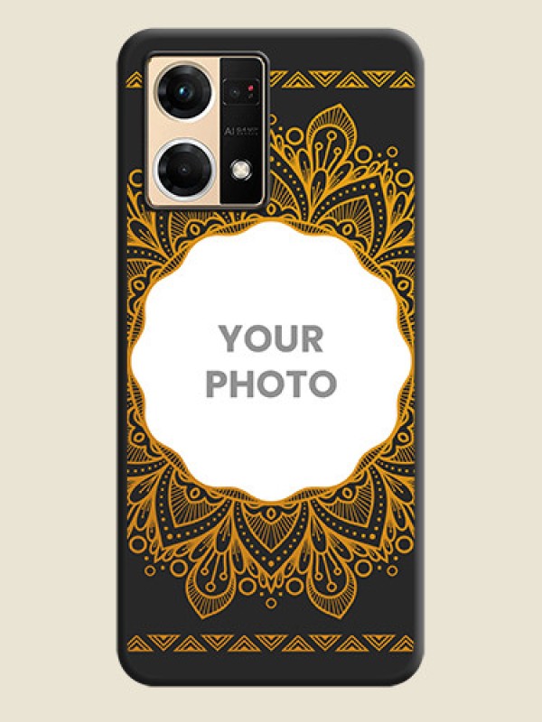 Custom Round Image with Floral Design on Photo on Space Black Soft Matte Mobile Cover - Oppo F21 Pro 4G - alternate view