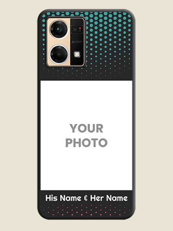 Custom Faded Dots with Grunge Photo Frame and Text on Space Black Custom Soft Matte Phone Cases - Oppo F21 Pro 4G - alternate view