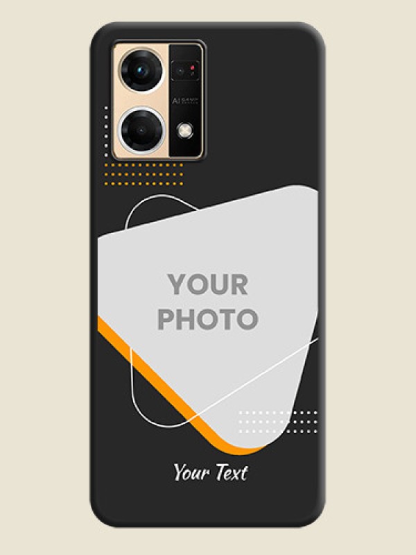 Custom Yellow Triangle on Photo on Space Black Soft Matte Phone Cover - Oppo F21 Pro 4G - alternate view