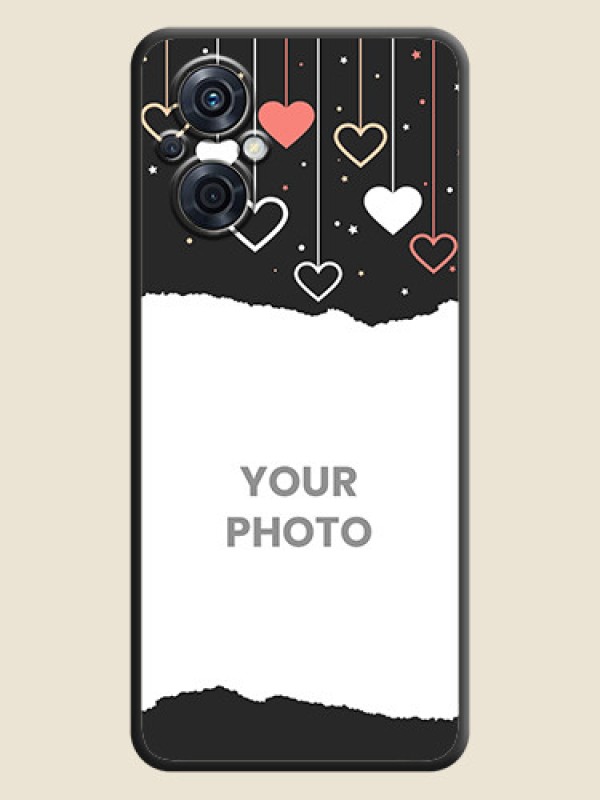 Custom Love Hangings with Splash Wave Picture on Space Black Custom Soft Matte Phone Back Cover - Oppo F21 Pro 5G - alternate view