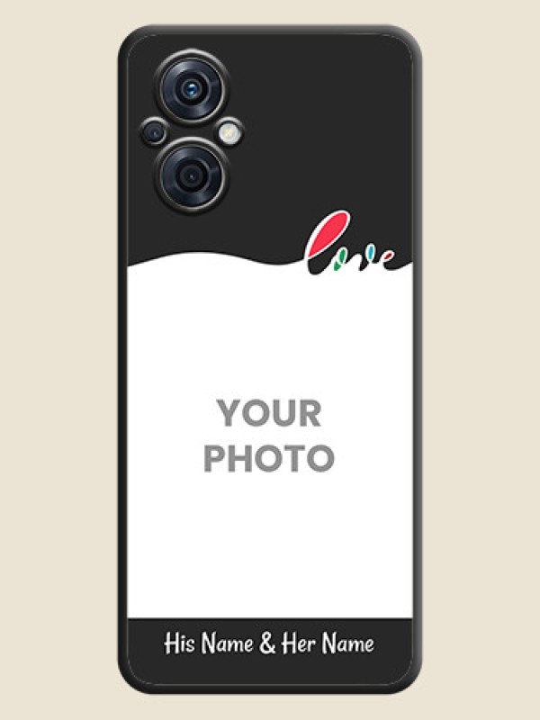 Custom Fall in Love Pattern with Picture on Photo on Space Black Soft Matte Mobile Case - Oppo F21 Pro 5G - alternate view