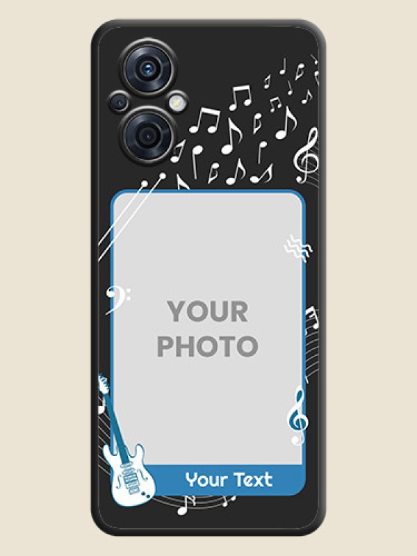 Custom Musical Theme Design with Text on Photo on Space Black Soft Matte Mobile Case - Oppo F21 Pro 5G - alternate view