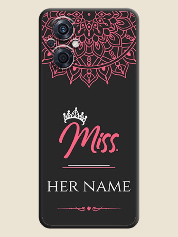 Custom Mrs Name with Floral Design on Space Black Personalized Soft Matte Phone Covers - Oppo F21 Pro 5G - alternate view