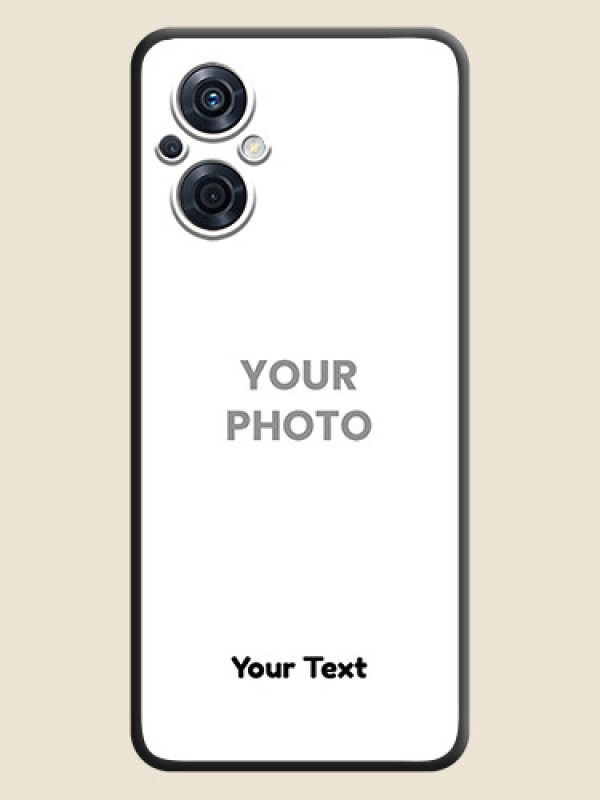 Custom Full Single Pic Upload With Text On Space Black Personalized Soft Matte Phone Covers -Oppo F21 Pro 5G - alternate view