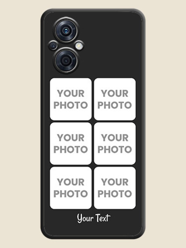 Custom Floral Art with 6 Image Holder on Photo on Space Black Soft Matte Mobile Case - Oppo F21s Pro 5G - alternate view