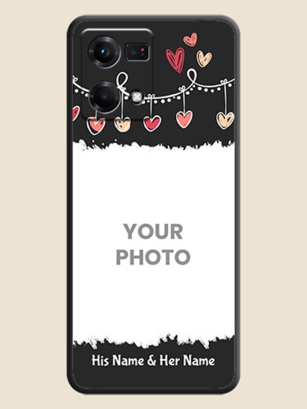 Custom Pink Love Hangings with Name on Space Black Custom Soft Matte Phone Cases - Oppo F21s Pro - alternate view