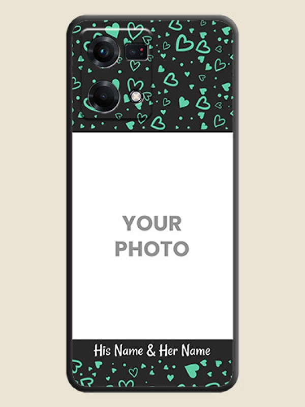 Custom Sea Green Indefinite Love Pattern on Photo on Space Black Soft Matte Mobile Cover - Oppo F21s Pro - alternate view