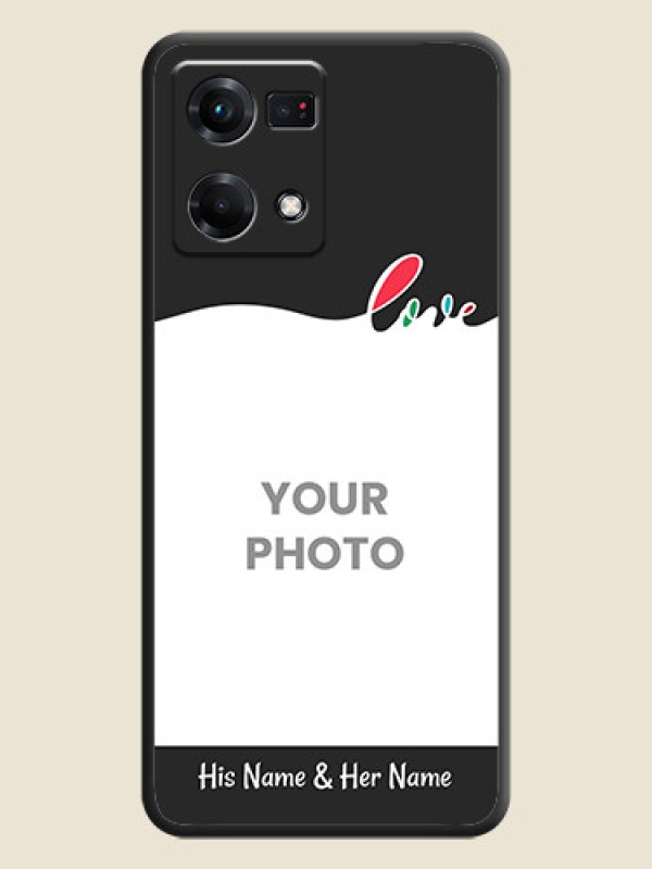 Custom Fall in Love Pattern with Picture on Photo on Space Black Soft Matte Mobile Case - Oppo F21s Pro - alternate view