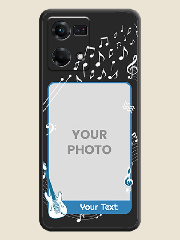 Custom Musical Theme Design with Text on Photo on Space Black Soft Matte Mobile Case - Oppo F21s Pro - alternate view