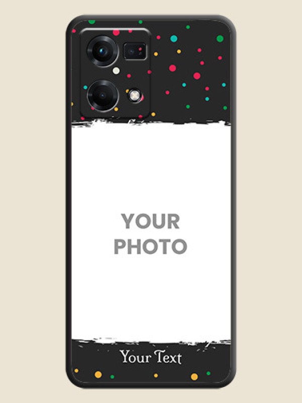 Custom Multicolor Dotted Pattern with Text on Space Black Custom Soft Matte Phone Back Cover - Oppo F21s Pro - alternate view