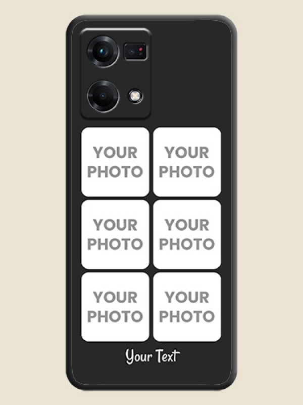 Custom Floral Art with 6 Image Holder on Photo on Space Black Soft Matte Mobile Case - Oppo F21s Pro - alternate view