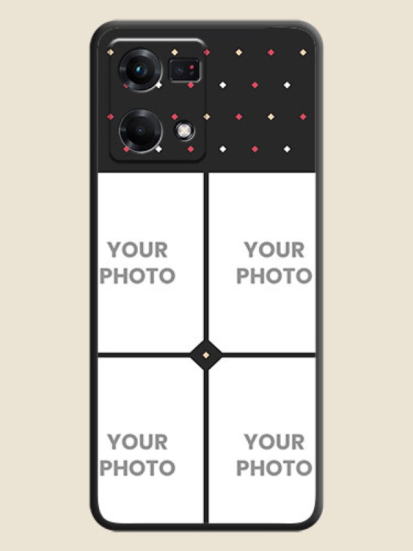 Custom Multicolor Dotted Pattern with 4 Image Holder on Space Black Custom Soft Matte Phone Cases - Oppo F21s Pro - alternate view