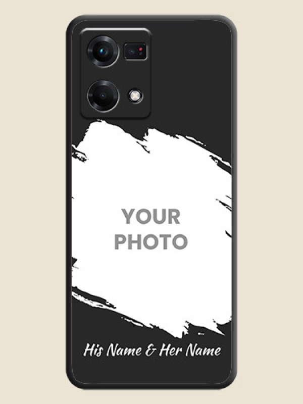 Custom Grunge Brush Strokes on Photo on Space Black Soft Matte Back Cover - Oppo F21s Pro - alternate view