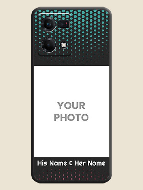 Custom Faded Dots with Grunge Photo Frame and Text on Space Black Custom Soft Matte Phone Cases - Oppo F21s Pro - alternate view