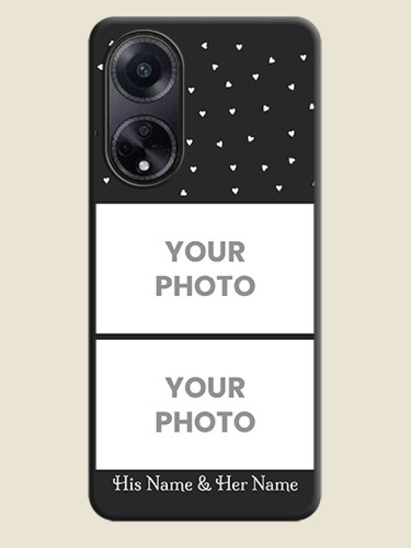 Custom Miniature Love Symbols with Name on Space Black Custom Soft Matte Back Cover - Oppo F23 5G - alternate view