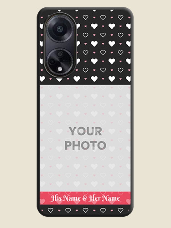 Custom White Color Love Symbols with Text Design - Photo on Space Black Soft Matte Phone Cover - Oppo F23 5G - alternate view