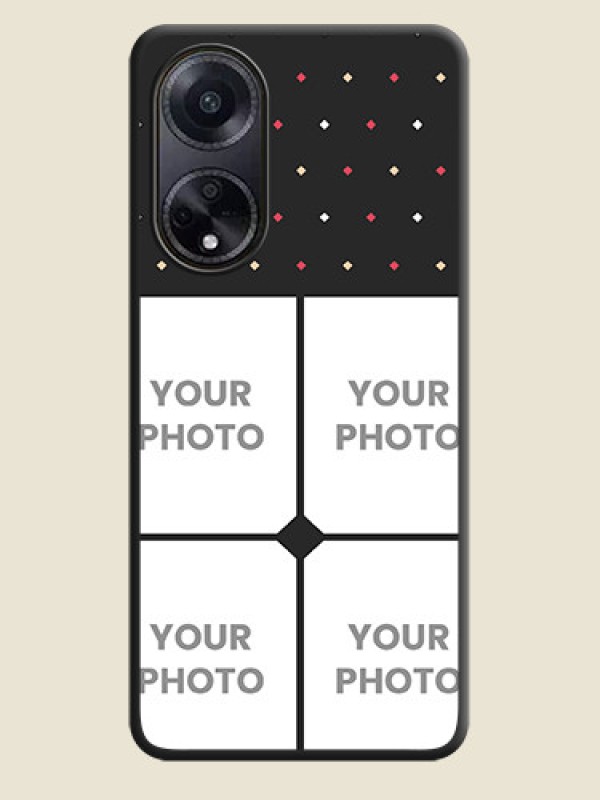 Custom Multicolor Dotted Pattern with 4 Image Holder on Space Black Custom Soft Matte Phone Cases - Oppo F23 5G - alternate view