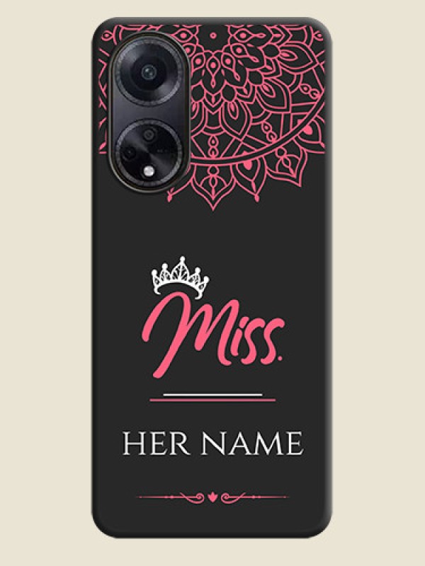 Custom Mrs Name with Floral Design on Space Black Personalized Soft Matte Phone Covers - Oppo F23 5G - alternate view