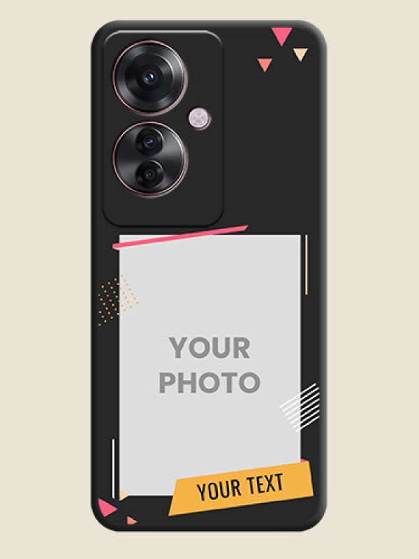 Custom Photo Frame with Triangle Small Dots on Photo On Space Black Custom Soft Matte Mobile Back Cover - Oppo F25 Pro 5G - alternate view