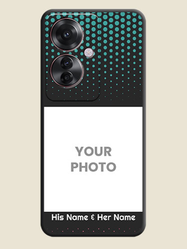 Custom Faded Dots with Grunge Photo Frame and Text On Space Black Custom Soft Matte Mobile Back Cover - Oppo F25 Pro 5G - alternate view