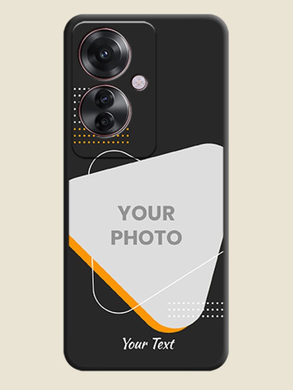 Custom Yellow Triangle on Photo On Space Black Custom Soft Matte Mobile Back Cover - Oppo F25 Pro 5G - alternate view