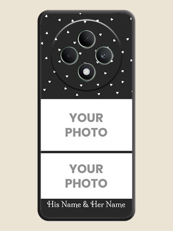 Custom Miniature Love Symbols with Name On Space Black Custom Soft Matte Mobile Back Cover - Oppo F27 5G - alternate view