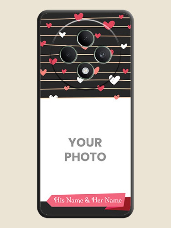 Custom Love Pattern with Name on Pink Ribbon on Photo On Space Black Custom Soft Matte Mobile Back Cover - Oppo F27 5G - alternate view