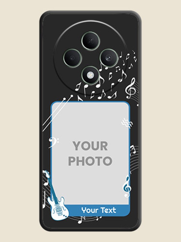 Custom Musical Theme Design with Text on Photo On Space Black Custom Soft Matte Mobile Back Cover - Oppo F27 5G - alternate view