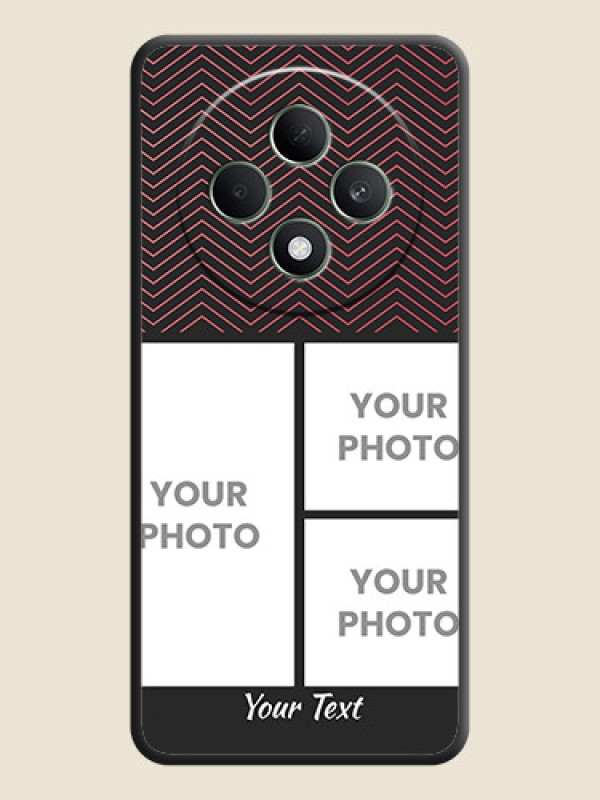 Custom Wave Pattern with 3 Image Holder On Space Black Custom Soft Matte Mobile Back Cover - Oppo F27 5G - alternate view