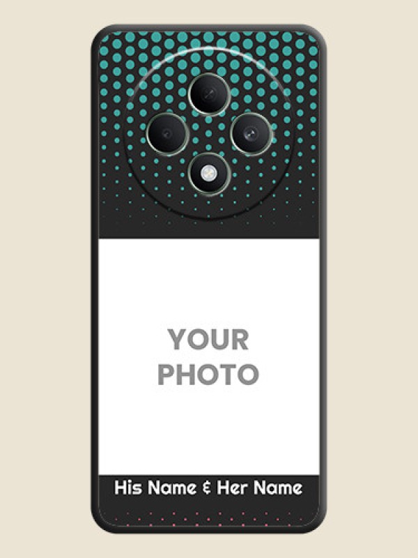 Custom Faded Dots with Grunge Photo Frame and Text On Space Black Custom Soft Matte Mobile Back Cover - Oppo F27 5G - alternate view